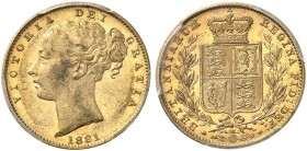 AUSTRALIEN. Victoria, 1837-1901. Sovereign 1881 M, Melbourne. Young head. Seaby 3854 A. Fr. 12. PCGS MS62. (~€ 305/USD 355)