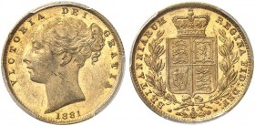 AUSTRALIEN. Victoria, 1837-1901. Sovereign 1881 S, Sydney. Young head. Seaby 3855 B. Fr. 11. PCGS MS62. (~€ 305/USD 355)