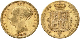 AUSTRALIEN. Victoria, 1837-1901. Half sovereign 1882 M, Melbourne. Fifth young head. 3.91 g. Seaby 3863 B. Fr. 14. Sehr schön / Very fine. (~€ 130/USD...
