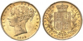 AUSTRALIEN. Victoria, 1837-1901. Sovereign 1885 M, Melbourne. Young head. Seaby 3854 A. Fr. 12. PCGS MS62. (~€ 305/USD 355)