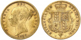 AUSTRALIEN. Victoria, 1837-1901. Half sovereign 1886 M, Melbourne. Fifth young head. 3.83 g. Seaby 3863 B. Fr. 14. Sehr schön / Very fine. (~€ 130/USD...