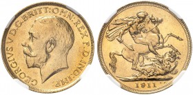 AUSTRALIEN. George V. 1910-1936. Sovereign 1911 S, Sydney. Seaby 4003. Fr. 38. NGC MS65. (~€ 350/USD 405)