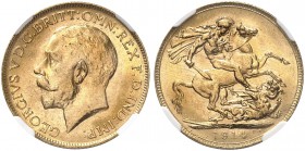 AUSTRALIEN. George V. 1910-1936. Sovereign 1914 M, Melbourne. Seaby 3999. Fr. 39. NGC MS65. (~€ 350/USD 405)