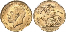 AUSTRALIEN. George V. 1910-1936. Sovereign 1915 P, Perth. Seaby 4001. Fr. 40. NGC MS64. (~€ 305/USD 355)