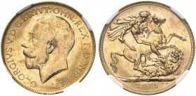 AUSTRALIEN. George V. 1910-1936. Sovereign 1915 P, Perth. Seaby 4001. Fr. 40. NGC MS63. (~€ 265/USD 305)