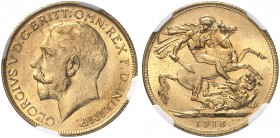 AUSTRALIEN. George V. 1910-1936. Sovereign 1916 M, Melbourne. Seaby 3999. Fr. 39. NGC MS64. (~€ 305/USD 355)
