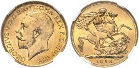 AUSTRALIEN. George V. 1910-1936. Sovereign 1918 S, Sydney. Seaby 4003. Fr. 38. NGC MS64. (~€ 305/USD 355)