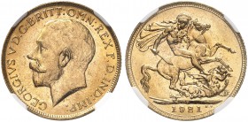 AUSTRALIEN. George V. 1910-1936. Sovereign 1921 P, Perth. Seaby 4001. Fr. 40. NGC MS65. (~€ 350/USD 405)
