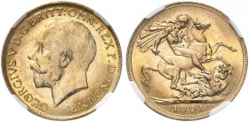 AUSTRALIEN. George V. 1910-1936. Sovereign 1921 P, Perth. Seaby 4001. Fr. 40. NGC MS64. (~€ 305/USD 355)