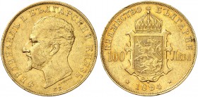 BULGARIEN. Ferdinand I. 1887-1918. 100 Lewa 1894 KB, Kremnitz. 32.13 g. Schl. 1. Fr. 2. Sehr schön / Very fine. (~€ 2195/USD 2525)