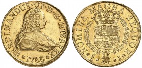 CHILE. Fernando VI. 1746-1759. 8 Escudos 1755, J-Santiago. 26.93 g. Cayon 10893. Fr. 20. Selten / Rare. Vorzüglich / Extremely fine. (~€ 1755/USD 2020...