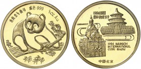 CHINA. Volksrepublik. 1/2 Unze 1994. Geprägt zur Internationalen Münzbörse München. 15.56 g. Selten. Nur 1'500 Exemplare geprägt / Rare. Only 1'500 pi...