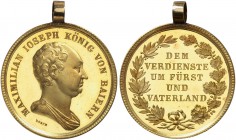 DEUTSCHLAND. Bayern, Kurfürstentum, seit 1806 Königreich. Maximilian IV. (I.) Joseph, 1799-1825. Goldmedaille o. J. Verdienstorden der Bayerischen Kro...
