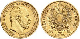 DEUTSCHLAND. Deutsches Kaiserreich. Preussen, Königreich. Wilhelm I. 1861-1888. 20 Mark 1871 A, Berlin. 7.90 g. J. 243A. Fr. 3815. Sehr schön / Very f...