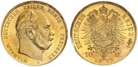 DEUTSCHLAND. Deutsches Kaiserreich. Preussen, Königreich. Wilhelm I. 1861-1888. 10 Mark 1873 A, Berlin. J. 242A. Fr. 3819. NGC MS65. (~€ 175/USD 200)...