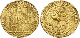 FRANKREICH. Königreich und Republik. Philipp VI. de Valois, 1328-1350. Ecu d'or à la chaise o. J. (1. Emission, 1.1.1337). 4.43 g. Duplessy 249. Fr. 2...