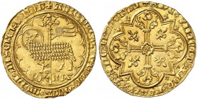 FRANKREICH. Königreich und Republik. Jean II. le Bon, 1350-1364. Mouton d'or o. J. (17.1.1355). 4.62 g. Duplessy 291. Fr. 280. Überdurchschnitt­liche ...