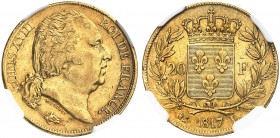 FRANKREICH. Königreich und Republik. Louis XVIII. 1814-1824. 20 Francs 1817 L, Bayonne. Gadoury 1028. Fr. 541. NGC AU58. (~€ 305/USD 355)