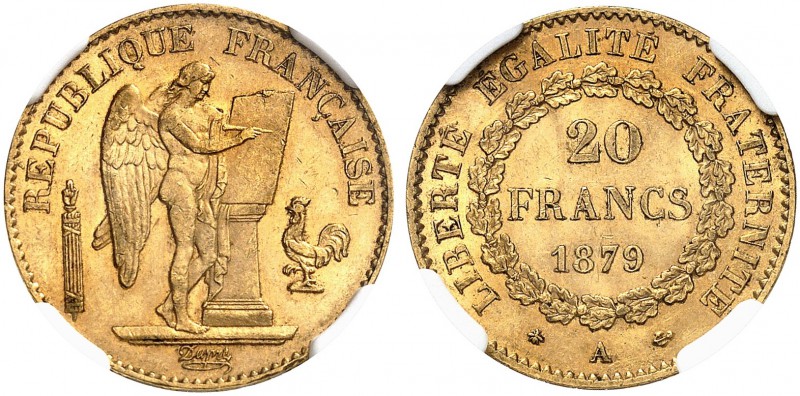 FRANKREICH. Königreich und Republik. 3. Republik, 1871-1940. 20 Francs 1879 A, P...