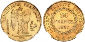 FRANKREICH. Königreich und Republik. 3. Republik, 1871-1940. 20 Francs 1887 A, Paris. Gadoury 1063. Fr. 592. NGC MS64. (~€ 220/USD 255)