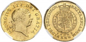 GROSSBRITANNIEN. Königreich. George III. 1760-1820. 1/2 Guinea 1809, London. Military type. 4.18 g. Seaby 3737. Fr. 364. Überdurchschnittliche Erhaltu...