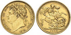 GROSSBRITANNIEN. Königreich. George IV. 1820-1830. Sovereign 1822, London. 7.91 g. Seaby 3800. Fr. 376. Sehr schön / Very fine. (~€ 350/USD 405)