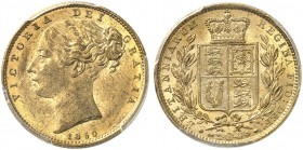 GROSSBRITANNIEN. Königreich. Victoria, 1837-1901. Sovereign 1850, London. Young head. Seaby 3852 C. Fr. 387 e. PCGS AU58. (~€ 350/USD 405)