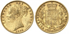 GROSSBRITANNIEN. Königreich. Victoria, 1837-1901. Sovereign 1861, London. Young head. T over T in VICTORIA. 7.94 g. Seaby 3852 D. Fr. 387 e. Gutes seh...