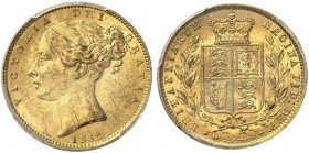GROSSBRITANNIEN. Königreich. Victoria, 1837-1901. Sovereign 1862, London. Young head. Narrow date. Seaby 3852 D. Fr. 387 e. PCGS MS62. (~€ 350/USD 405...