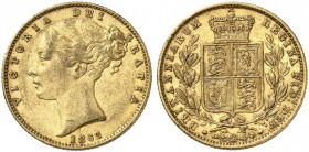 GROSSBRITANNIEN. Königreich. Victoria, 1837-1901. Sovereign 1862, London. Young head. Narrow date. A over A in GRATIA. 7.92 g. Seaby 3852 D. Fr. 387 e...