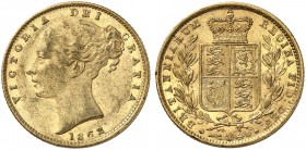 GROSSBRITANNIEN. Königreich. Victoria, 1837-1901. Sovereign 1862, London. Young head. Wide date. 6 in date partially struck. 7.94 g. Seaby 3852 D. Fr....