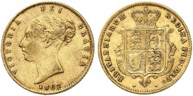 GROSSBRITANNIEN. Königreich. Victoria, 1837-1901. 1/2 Sovereign 1862, London. Larger young head. 3.96 g. Seaby 3859 A. Fr. 389 b. Seltener Jahrgang / ...