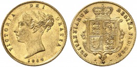 GROSSBRITANNIEN. Königreich. Victoria, 1837-1901. 1/2 Sovereign 1864, London. Larger young head. Die number 24. 3.96 g. Seaby 3860. Fr. 389 f. Gutes s...