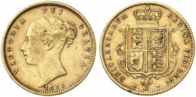 GROSSBRITANNIEN. Königreich. Victoria, 1837-1901. 1/2 Sovereign 1871, London. Larger young head. Die number 45. Nose points to T. 3.89 g. Seaby 3860 C...