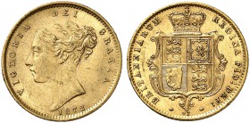 GROSSBRITANNIEN. Königreich. Victoria, 1837-1901. 1/2 Sovereign 1872, London. Larger young head. Die number 97. Nose points to T. 3.96 g. Seaby 3860 C...