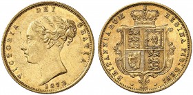 GROSSBRITANNIEN. Königreich. Victoria, 1837-1901. 1/2 Sovereign 1873, London. Third larger young head. Die number 245. 3.96 g. Seaby 3860 D. Fr. 389 f...
