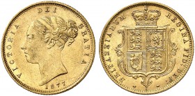 GROSSBRITANNIEN. Königreich. Victoria, 1837-1901. 1/2 Sovereign 1877, London. Fourth young head. Die number 1. 3.96 g. Seaby 3860 E. Fr. 389 f. Kleine...