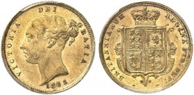 GROSSBRITANNIEN. Königreich. Victoria, 1837-1901. 1/2 Sovereign 1880, London. Fifth young head. No die number. Seaby 3861. Fr. 389 e. PCGS AU58. (~€ 1...