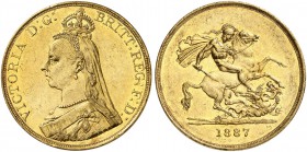 GROSSBRITANNIEN. Königreich. Victoria, 1837-1901. 5 Pounds 1887, London. Jubilee head. 39.85 g. Seaby 3864. Schl. 339. Fr. 390. Vorzüglich / Extremely...