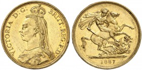 GROSSBRITANNIEN. Königreich. Victoria, 1837-1901. 2 Pounds 1887, London. Jubilee head. 15.95 g. Seaby 3865. Fr. 391. Kleiner Randfehler / Minor edge n...