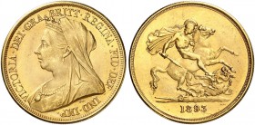 GROSSBRITANNIEN. Königreich. Victoria, 1837-1901. 5 Pounds 1893, London. 39.99 g. Seaby 3872. Schl. 391. Fr. 394. Vorzüglich / Extremely fine. (~€ 131...
