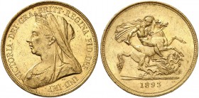 GROSSBRITANNIEN. Königreich. Victoria, 1837-1901. 5 Pounds 1893, London. 39.90 g. Seaby 3872. Schl. 391. Fr. 394. Vorzüglich / Extremely fine. (~€ 131...