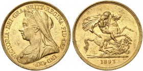 GROSSBRITANNIEN. Königreich. Victoria, 1837-1901. 5 Pounds 1893, London. 39.95 g. Seaby 3872. Schl. 391. Fr. 394. Vorzüglich / Extremely fine. (~€ 131...