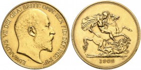 GROSSBRITANNIEN. Königreich. Edward VII. 1901-1910. 5 Pounds 1902, London. 39.96 g. Seaby 3965. Schl. 469. Fr. 398. Fast vorzüglich / About extremely ...