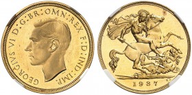 GROSSBRITANNIEN. Königreich. George VI. 1936-1952. 1/2 Sovereign 1937, London. 4.00 g. Seaby 4077. Fr. 412. NGC PF64 Cameo. (~€ 525/USD 605)