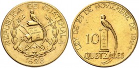 GUATEMALA. Republik. 10 Quetzales 1926, Philadelphia. 16.73 g. KM 245. Fr. 49. Vorzüglich / Extremely fine. (~€ 525/USD 605)