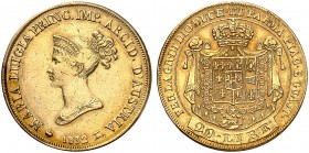 ITALIEN. Parma. Maria Luigia d'Austria, 1815-1847. 20 Lire 1832, Milano. 8.41 g. MIR 1092/2. Schl. 434. Fr. 934. Sehr selten / Very rare. Kleiner Schr...