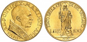 ITALIEN. Vatikan - Kirchenstaat. Pius XII. 1939-1958. 100 Lire 1940 / ANNO II, Roma. 5.21 g. Schl. 179. Fr. 286. Selten. Nur 2'000 Exemplare geprägt /...