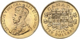 KANADA. George V. 1910-1936. 10 Dollars 1914 C, Ottawa. Schl. 852. Fr. 3. PCGS MS63. (~€ 700/USD 810)