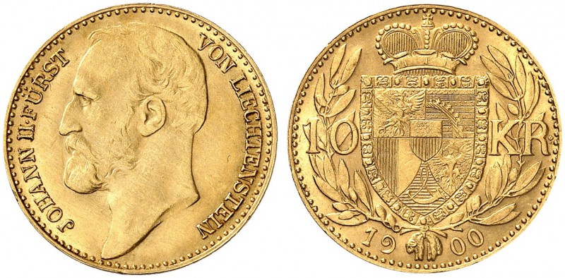LIECHTENSTEIN. Johann II. 1858-1929. 10 Kronen 1900. 3.38 g. Divo 91. HMZ 2-1375...